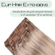 Load image into Gallery viewer, Balayage Clip in Human Hair Extensions 6 Pcs 100 Gram Wig Store
