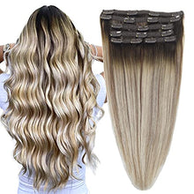 Load image into Gallery viewer, Balayage Clip in Human Hair Extensions 6 Pcs 100 Gram Wig Store
