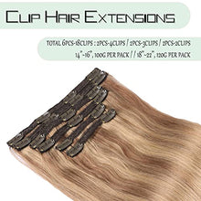 Load image into Gallery viewer, Balayage Clip in Human Hair Extensions 6 Pcs 100 Gram Wig Store
