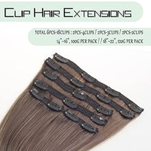 Load image into Gallery viewer, Balayage Clip in Human Hair Extensions 6 Pcs 100 Gram Wig Store
