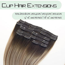 Load image into Gallery viewer, Balayage Clip in Human Hair Extensions 6 Pcs 100 Gram Wig Store
