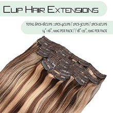 Load image into Gallery viewer, Balayage Clip in Human Hair Extensions 6 Pcs 100 Gram Wig Store
