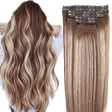 Load image into Gallery viewer, Balayage Clip in Human Hair Extensions 6 Pcs 100 Gram Wig Store
