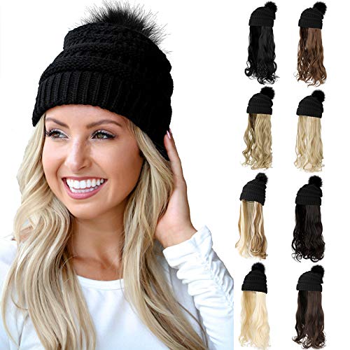 Beanie Hat with Hair Extensions Wig Store