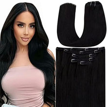 Load image into Gallery viewer, Black Hair Extensions Human Hair 20 Inches Wig Store
