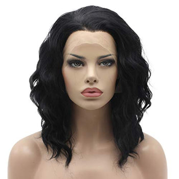 Ebony Full Density Half Hand Tied Heat Friendly Synthetic Lace Front Wig Wig Store