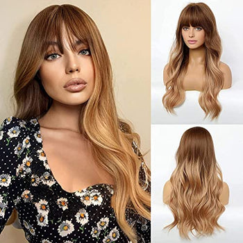 Full Bang Ombre Two Tone Wig with Waves Wig Store