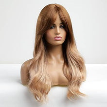 Load image into Gallery viewer, Full Bang Ombre Two Tone Wig with Waves Wig Store
