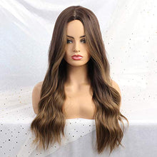 Load image into Gallery viewer, Golden Brown Wavy wig with Middle Part Wig Store
