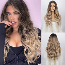 Load image into Gallery viewer, Gradient Brown Gray Ombre Synthetic Heat Friendly Wig Wig Store
