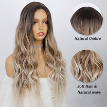 Load image into Gallery viewer, Gradient Brown Gray Ombre Synthetic Heat Friendly Wig Wig Store
