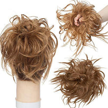 Load image into Gallery viewer, Tousled Wavy Hairpiece Bun Scrunchie Hair Wrap Wig Store 
