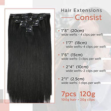 Load image into Gallery viewer, Clip In Human Hair Extensions Thicken Double Weft 9A Brazilian Hair 7pcs Wig Store 
