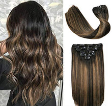 Load image into Gallery viewer, Clip In Human Hair Extensions Thicken Double Weft 9A Brazilian Hair 7pcs Wig Store 
