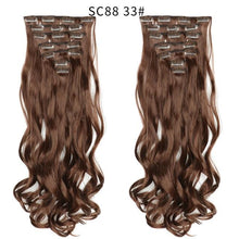 Load image into Gallery viewer, clip-on hair extensions 6pc set t1b/4/30 / 24inches
