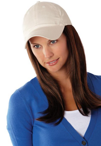 Hat with Hairpiece Attached Long Wigs Store