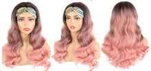 Load image into Gallery viewer, Long Pink Rooted Ombre Headband Wig Wig Store
