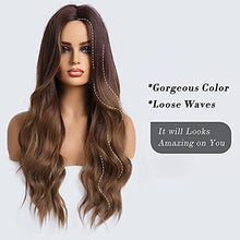 Load image into Gallery viewer, Middle Parting 26 inch Long Ombre Brown Hair Wig Wig Store
