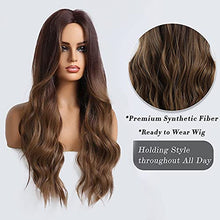 Load image into Gallery viewer, Middle Parting 26 inch Long Ombre Brown Hair Wig Wig Store
