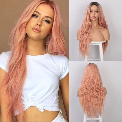 Orange Peach Synthetic Wig Wig Store
