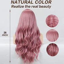 Load image into Gallery viewer, Pink Synthetic wig with bangs Wig Store
