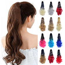 Load image into Gallery viewer, Long Wavy Claw Clip on Hair Extension High-Temperature Fiber  22 Inch Ombre  Ponytail Wig Store
