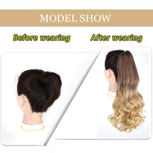 Load image into Gallery viewer, Long Wavy Claw Clip on Hair Extension High-Temperature Fiber  22 Inch Ombre  Ponytail Wig Store
