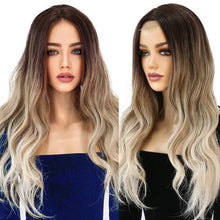 Load image into Gallery viewer, Premium Ombre Black Brown Blonde Synthetic Lace Wig Wig Store
