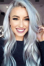 Load image into Gallery viewer, Rayna Silver Gray Lace Front Human Hair Wig Styles Wigs
