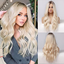 Load image into Gallery viewer, Rooted Blonde wig with Middle Part Wig Store
