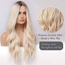 Load image into Gallery viewer, Rooted Blonde wig with Middle Part Wig Store
