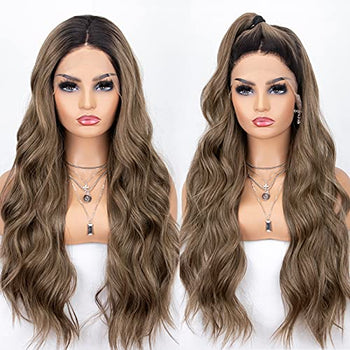 Two-Tone Ash Brown Ombre Lace Front Wig Wig Store